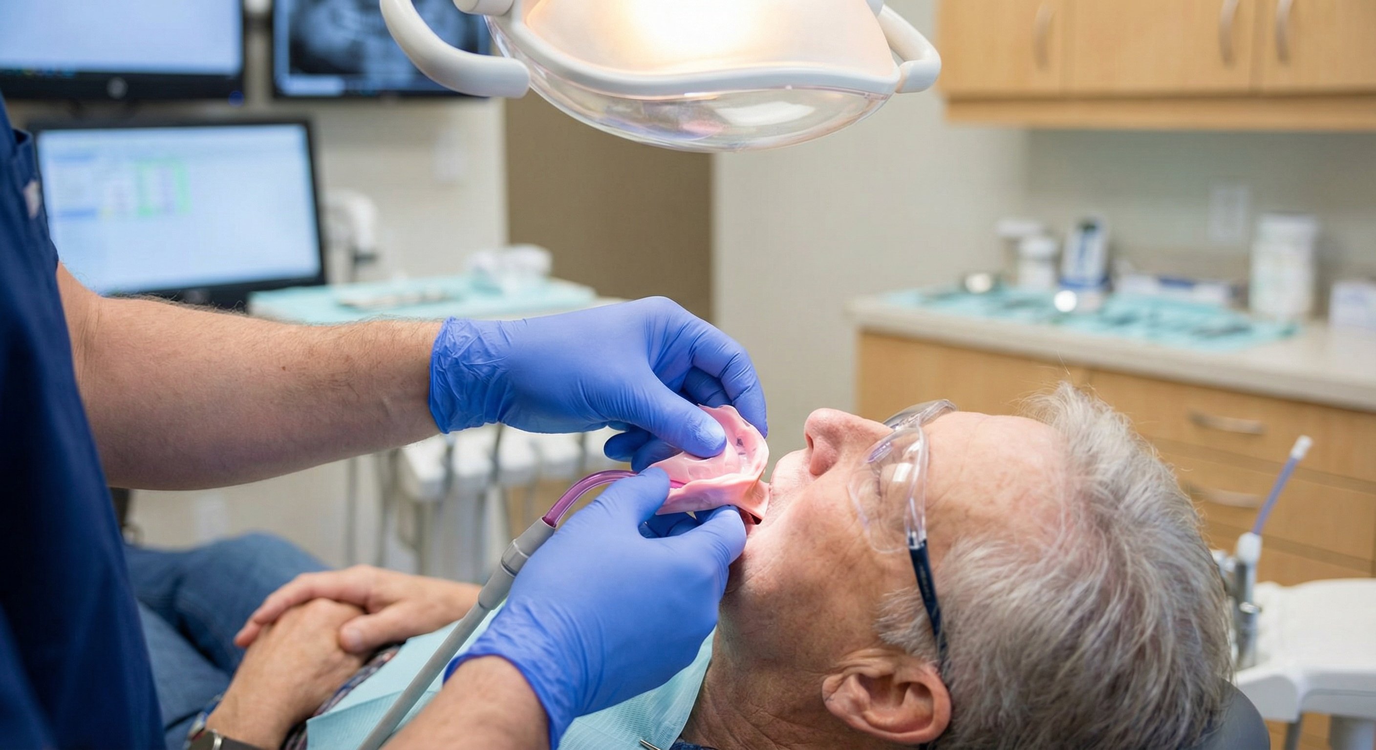 Dental impressions being made