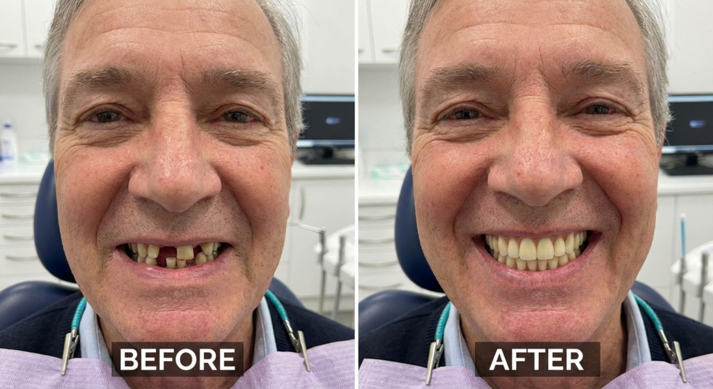 Denture Patient Before & After in Bonner Springs, KS